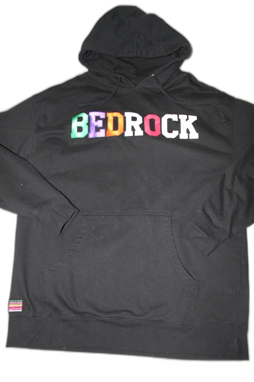 Independent Trading Company Hoodie Mens XL Black Hooded Embroidered BEDROCK Logo